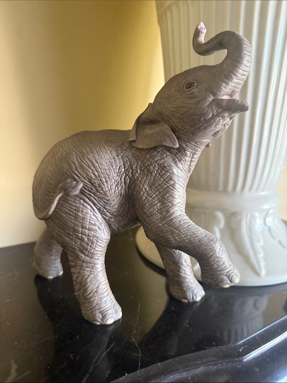 Lenox Taupe Elephant Figurine with Raised Trunk